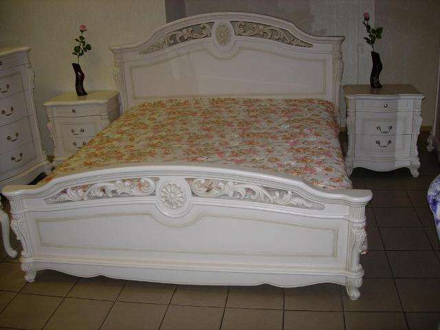 Жозефина кровать белая с твердым изголовьем