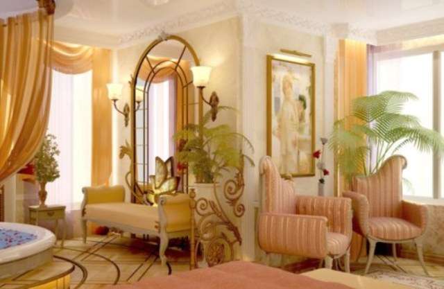 стиль стиль Арт-нуво в спальной комнате