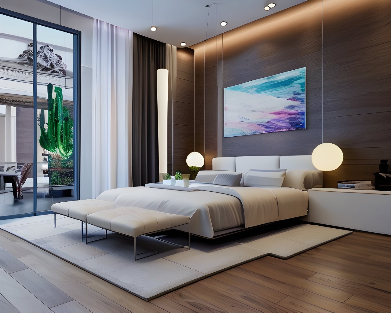 Фото спальни, сделанное искусственным интеллектом