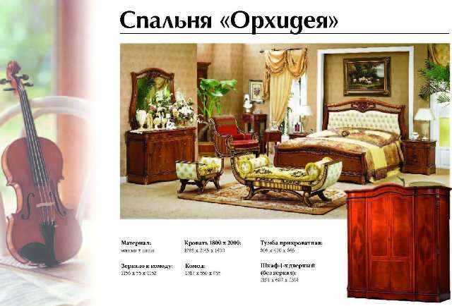 Спальня Орхидея состоит из следующих модульных единиц: