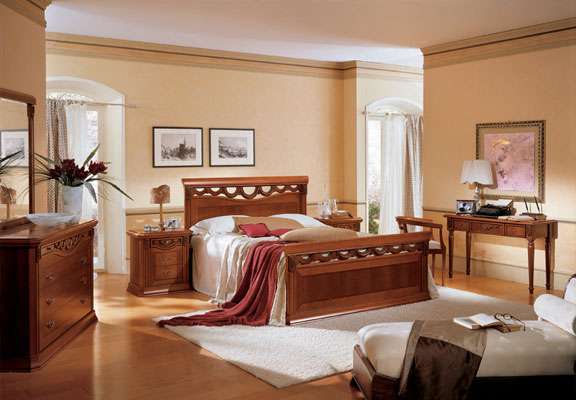 Оригинальная отделка итальянского спального гарнитура TOSCANA