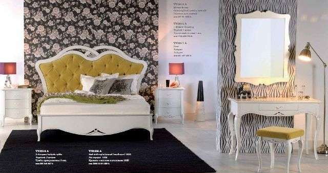 белая спальня с мягким изголовьем