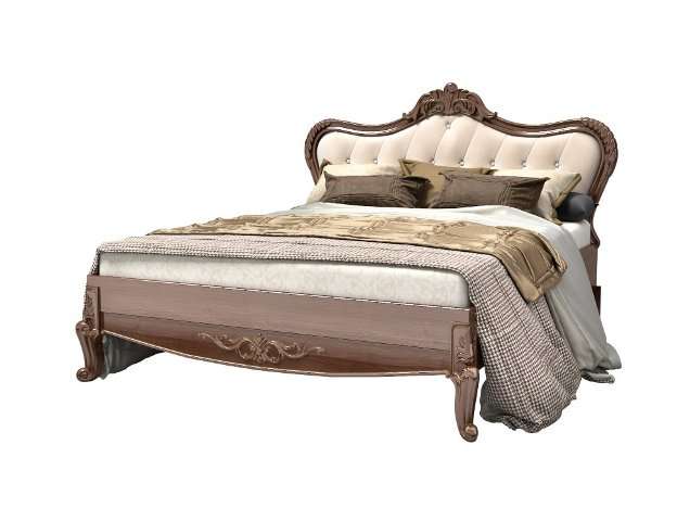 Кровать Версаль выделяется простой и в то же время достаточно красивой конструкцией. Фигурное изголовье с мягкой обивкой повысит комфорт во время отдыха перед телевизором или во время чтения книг. В нижней части кровати расположен красивый декоративный элемент, который подчеркивает изящность мебели.
