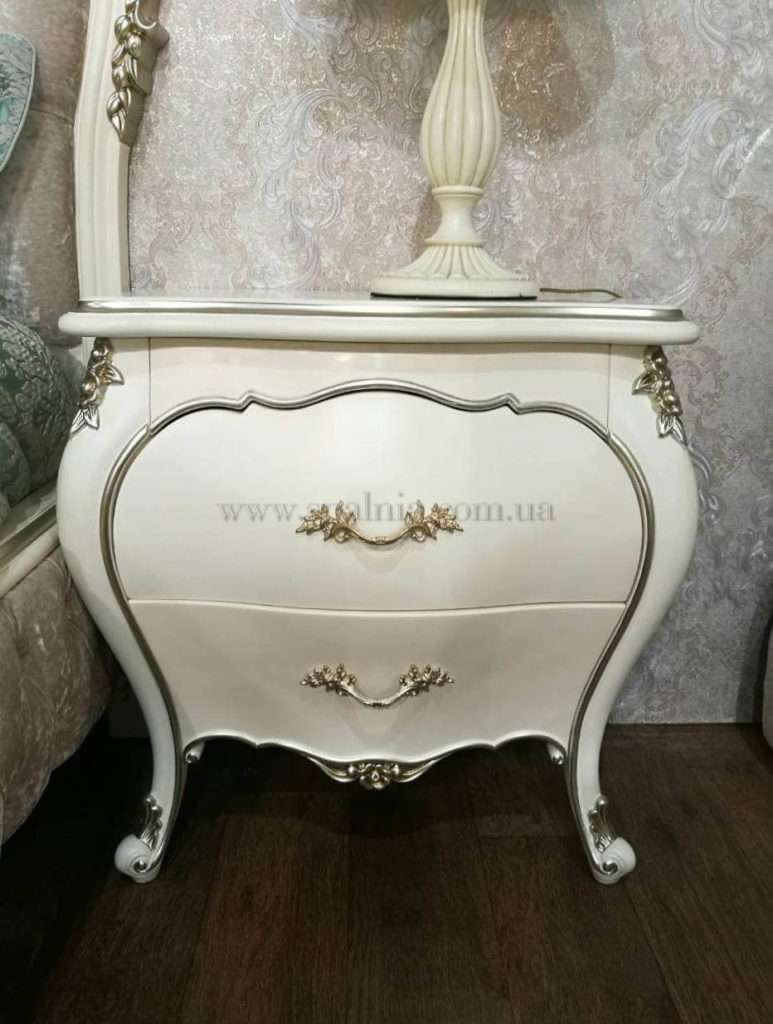 Тумба прикроватная Romantica Enigma Odessa - в белую спальню с серебром