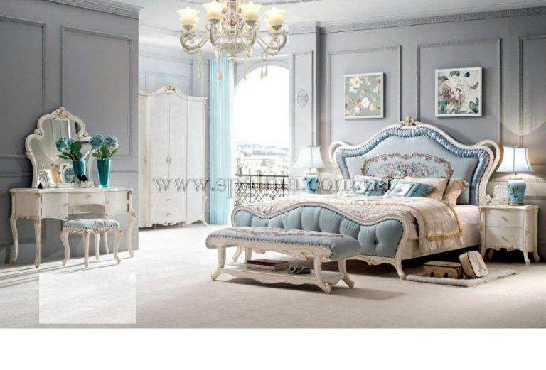 Дорогая белая классическая спальня в стиле Прованс Николь.