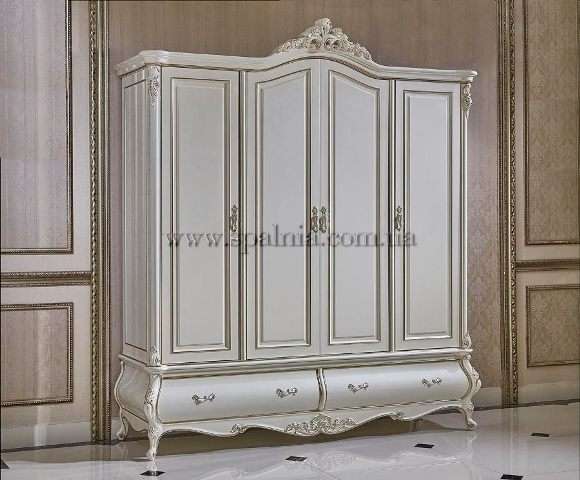 Белый шкаф в стиле барокко для спальни Ирма. Аванти