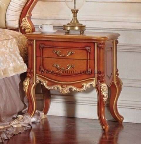 Коричневая прикроватная тумбочка на 2 ящика Матильда