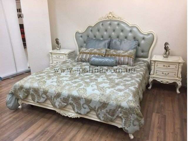 Белая кровать Ирма в стиле барокко, Аванти
