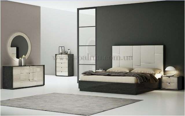 Кровать из МДФ с твердым изголовьем для спальни Мерида