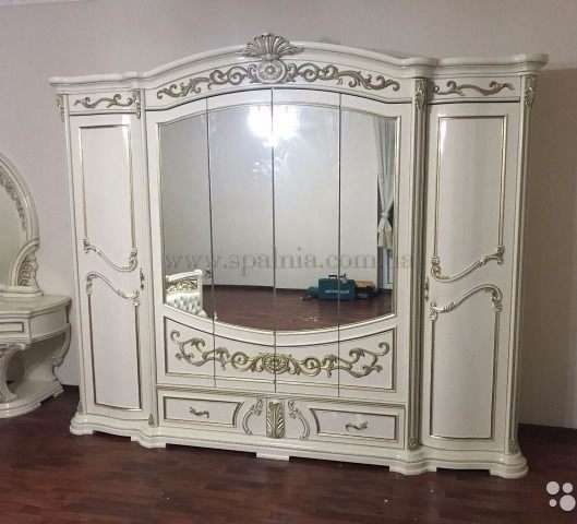 Шестидверный белый шкаф в спальню Латифа, Слониммебель