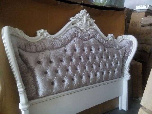 Резное изголовье кровати Версаль, Энигма с серебряной патиной