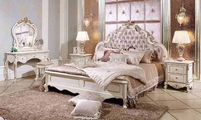 Спальня Провен в белом цвете с золотой патиной, Топ мебель