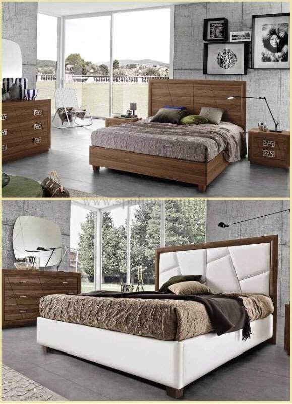 Спальня #Chantal от фабрики #Mobilpiu: кровати в белом и темном цвете spalnia.com.ua