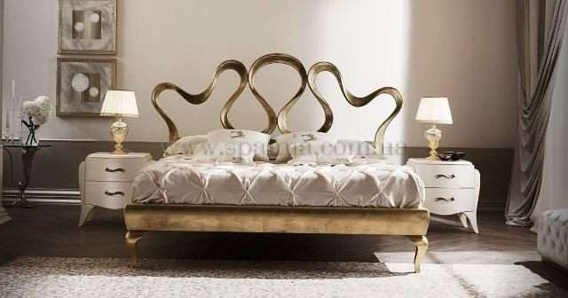 Итальянская кровать с вычурным изголовьем в виде ковки на www.spalnia.com.ua