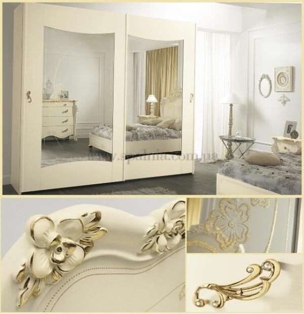 Шкаф и декоративные элементы на изголовье кровати Виола Люксор