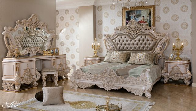 Белая спальня INDOSAT из натурального дерева