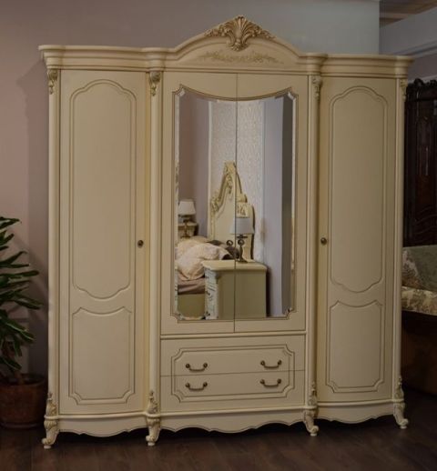 Белая спальня с твёрдым изголовьем Венеция (CL 8627)
