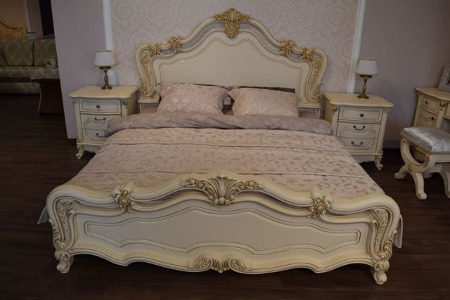 Белая спальня с твёрдым изголовьем Венеция (CL 8627)