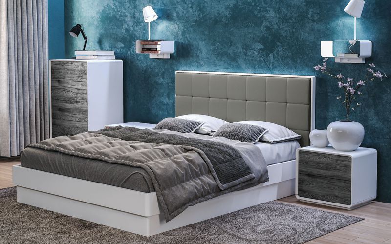 Спальня Астрид (Astrid) белая/серый Спальня Астрид (Astrid) белая/серый