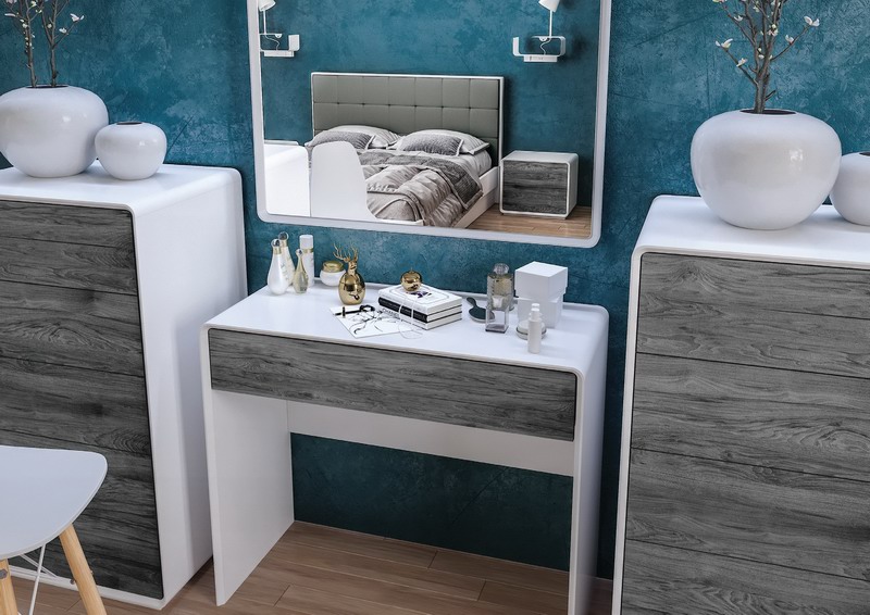 Спальня Астрид (Astrid) белая/серый