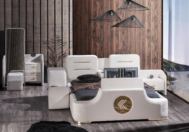 Белая элитная кровать Ангел