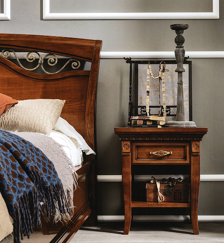 Итальянская спальня NOTTE - 4 PRAMA Коричневая Итальянская спальня NOTTE - 4