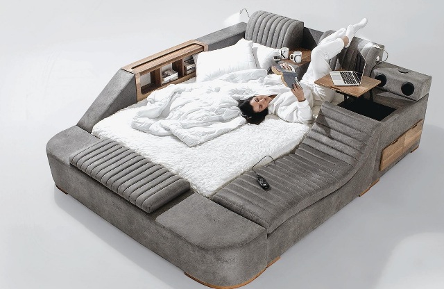 Функциональная умная серая кровать Мода, Турция Функциональная умная серая кровать Мода, Турция