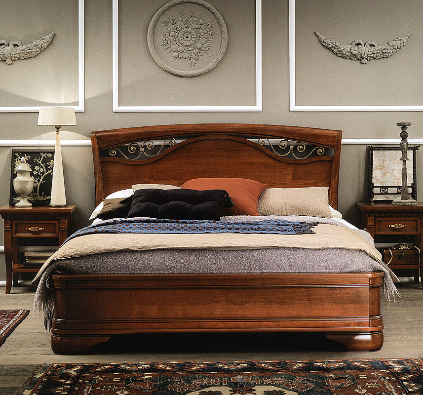 Итальянская спальня NOTTE - 4 PRAMA Коричневая Итальянская кровать NOTTE - 4 PRAMA