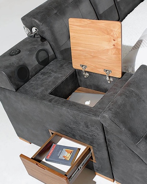 Черная умная кровать Бугатти в эко-коже, Турция Черная умная кровать Бугатти в эко-коже, Турция