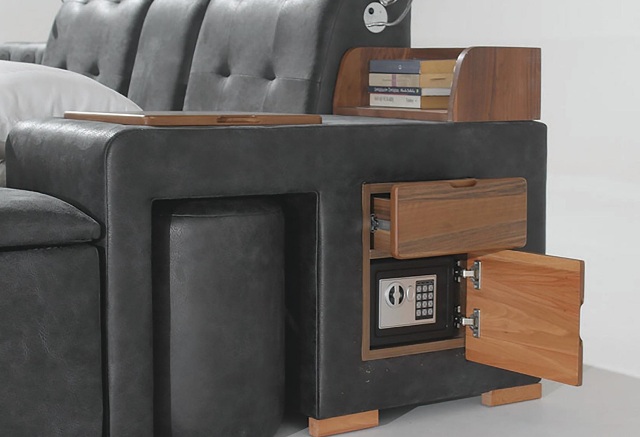 Черная умная кровать Бугатти в эко-коже, Турция Черная умная кровать Бугатти в эко-коже, Турция