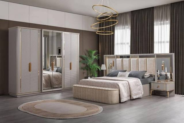 Бежевая спальня с золотом Миранда, Турция Бежевая спальня с золотом Миранда, Турция