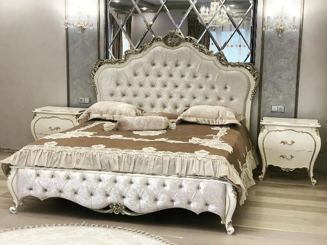 Белая мебель для спальни Романтика, барокко