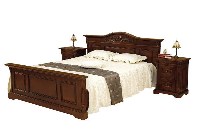 Ореховая кровать с твердым изголовьем Мария Ореховая кровать с твердым изголовьем Мария