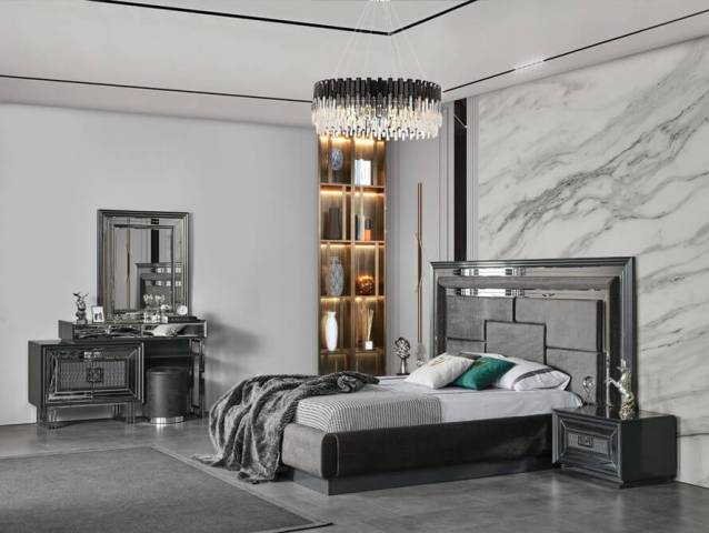 Серая спальня с серебром Аспендос Серая спальня с серебром Аспендос