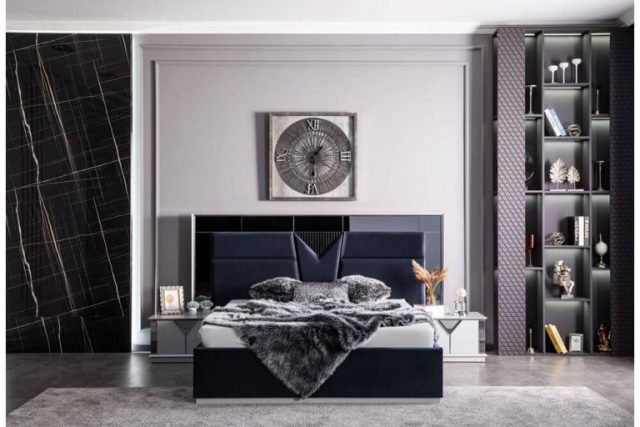 Белая спальня Форте с серебром