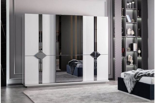 Белая спальня Форте с серебром