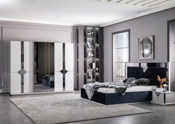 Белая спальня Форте с серебром