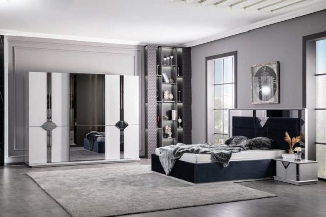 Белая спальня Форте с серебром