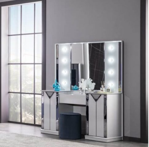 Белая спальня Форте с серебром