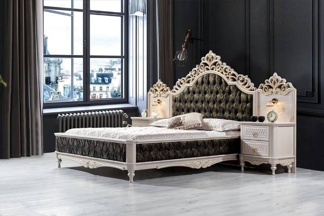 Королева-белая классическая мебель для спальни Королева-белая классическая мебель для спальни
