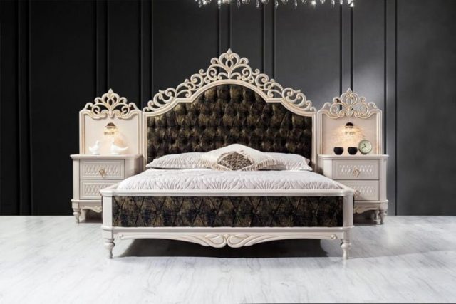 Королева-белая классическая мебель для спальни Королева-белая классическая мебель для спальни