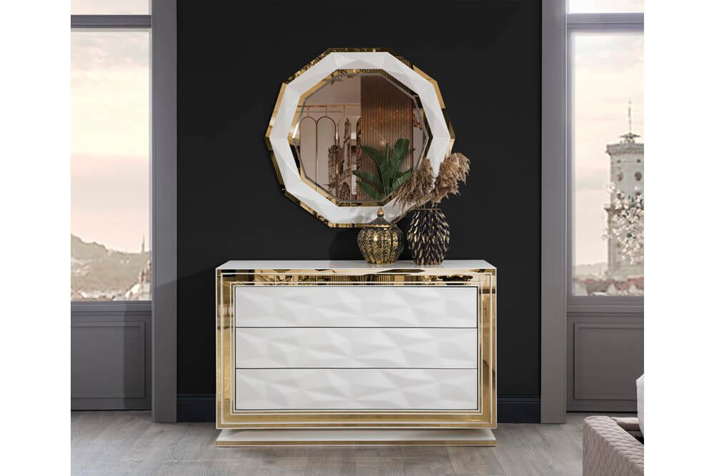 Белая спальня в стиле АРТ-Деко Луна