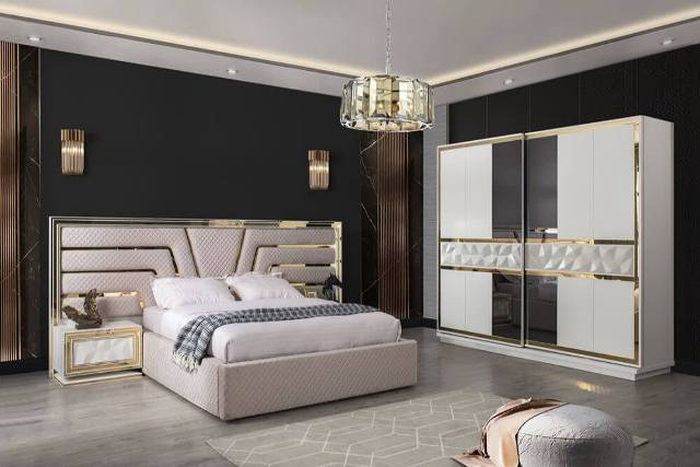 Белая спальня в стиле АРТ-Деко Луна