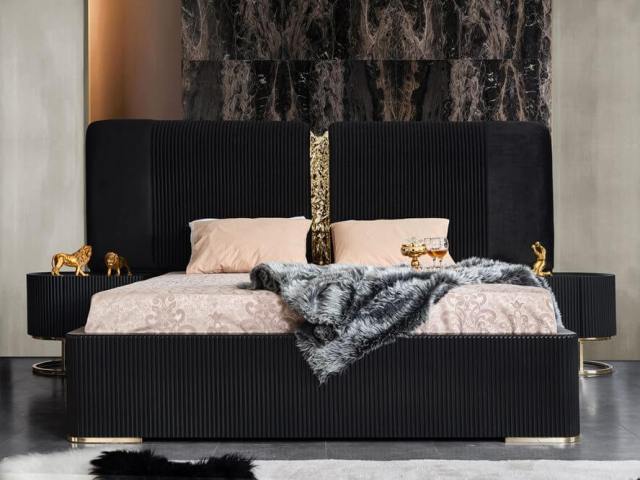 Черная мебель для спальни Лион, АРТ-Деко Черная мебель для спальни Лион, АРТ-Деко
