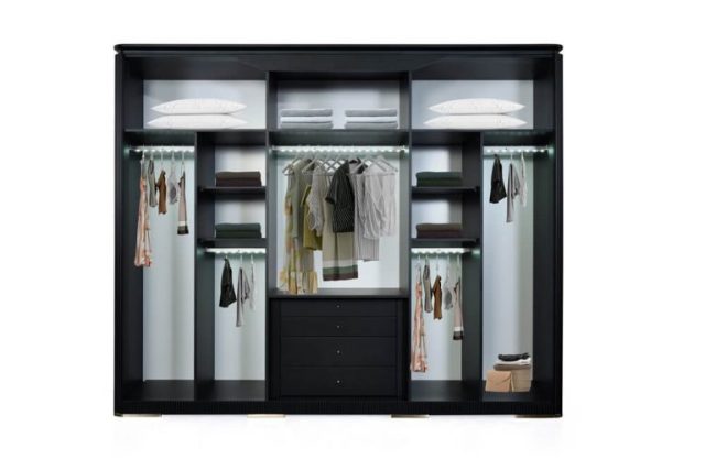 Черная мебель для спальни Лион, АРТ-Деко