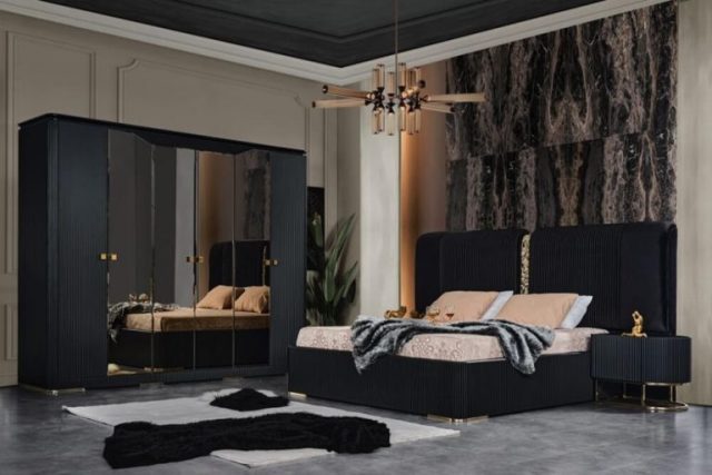 Черная мебель для спальни Лион, АРТ-Деко Черная мебель для спальни Лион, АРТ-Деко