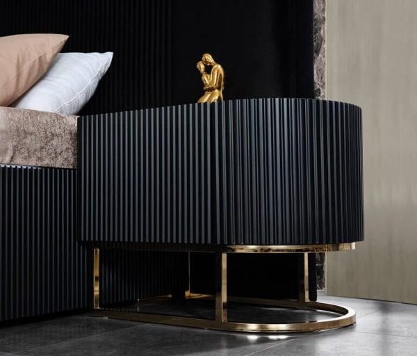 Черная мебель для спальни Лион, АРТ-Деко