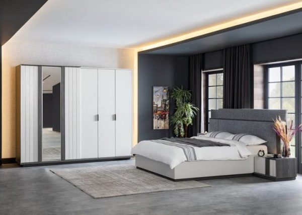 Серая мебель для спальни Марка