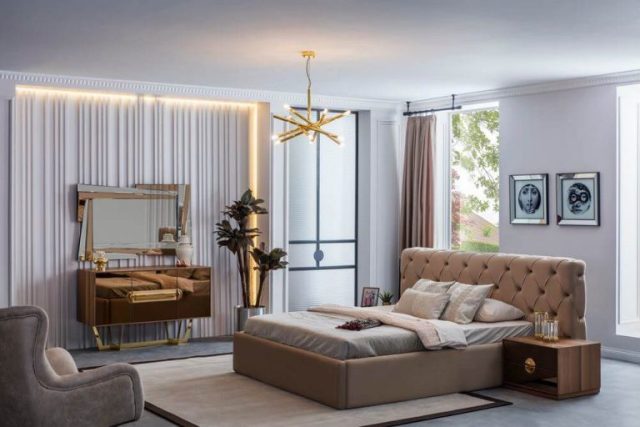 Коричневая спальня Нест