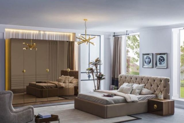 Коричневая спальня Нест